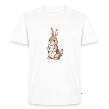 Cute bunny brown 13 - Men's Premium Organic T-Shirt - white - Front - Nico (187cm)