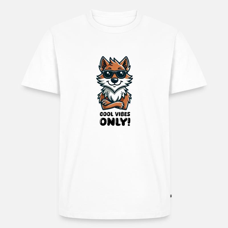 wolf sonnenbrille comic - Männer Premium Bio T-Shirt - Weiß
