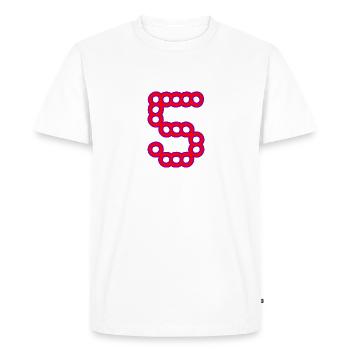 5. ANNIVERSAIRE. 5 ANS. 5e ANNIVERSAIRE - T-shirt Premium bio Homme - blanc - Devant - Nico (187cm)