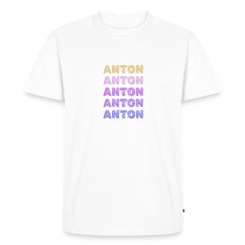 Anton - Men's Premium Organic T-Shirt - white - Front - Nico (187cm)