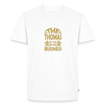 Name: Thomas - Men's Premium Organic T-Shirt - white - Front - Nico (187cm)