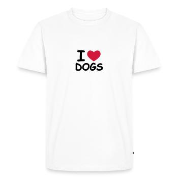 I Love Dogs - T-shirt Premium bio Homme - blanc - Devant - Nico (187cm)