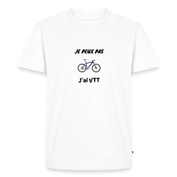 Je peux pas J ai VTT - T-shirt Premium bio Homme - blanc - Devant - Nico (187cm)