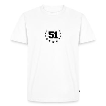 Number 51 Design - T-shirt Premium bio Homme - blanc - Devant - Nico (187cm)