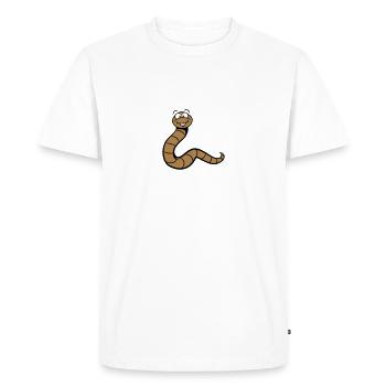 Worm funny - Men's Premium Organic T-Shirt - white - Front - Nico (187cm)