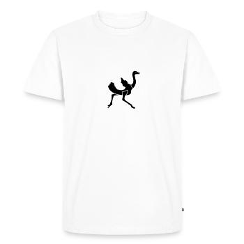 Ostrich - Men's Premium Organic T-Shirt - white - Front - Nico (187cm)