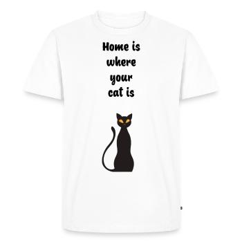 La maison, c’est là où se trouve votre chat - T-shirt Premium bio Homme - blanc - Devant - Nico (187cm)