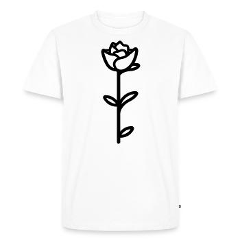 Pink Flower - Men's Premium Organic T-Shirt - white - Front - Nico (187cm)