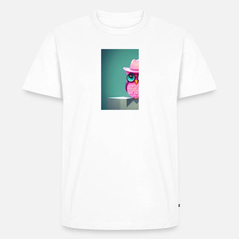 Eule mit Hut - Männer Premium Bio T-Shirt - undefined
