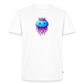 Une méduse avec une couronne - T-shirt Premium bio Homme - blanc - Devant - Nico (187cm)