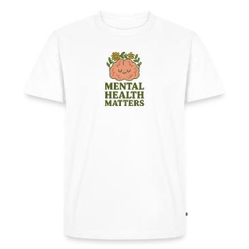 Blooming Brain Mental Health - Men's Premium Organic T-Shirt - white - Front - Nico (187cm)