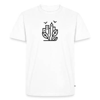 Silhouette urbaine verte de la ligne de la ligne d’horizon - T-shirt Premium bio Homme - blanc - Devant - Nico (187cm)