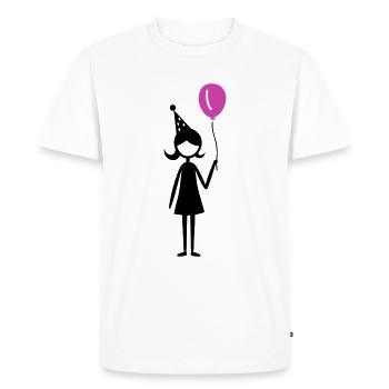 Anniversaire Ballon Fille Enfant - T-shirt Premium bio Homme - blanc - Devant - Nico (187cm)