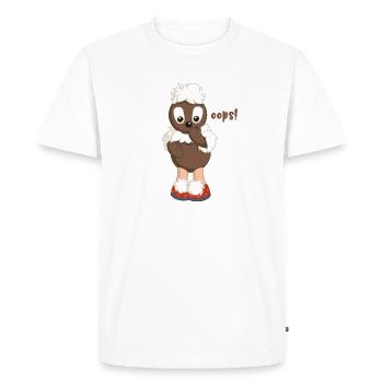 Pittiplatsch Oops - Männer Premium Bio T-Shirt - Weiß - Vorne - Nico (187cm)