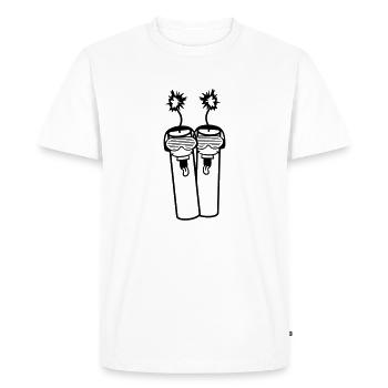 2 friends team duo party dj music cool face lac - Men's Premium Organic T-Shirt - white - Front - Nico (187cm)