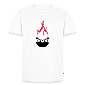 disco club party dj célébrer musique dance vinyl plat - T-shirt Premium bio Homme - blanc - Devant - Nico (187cm)