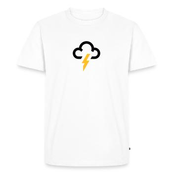 symbole météorologique icône de nuage de foudre de tonnerre - T-shirt Premium bio Homme - blanc - Devant - Nico (187cm)