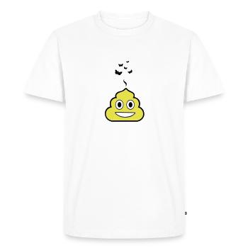 Grinning Crap - Smiley - Men's Premium Organic T-Shirt - white - Front - Nico (187cm)