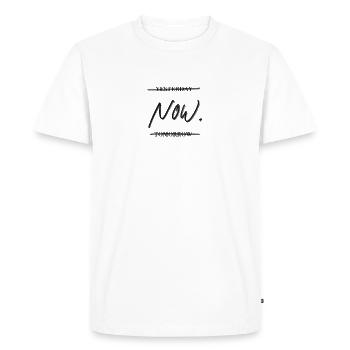 Hier - Maintenant - Demain - T-shirt Premium bio Homme - blanc - Devant - Nico (187cm)
