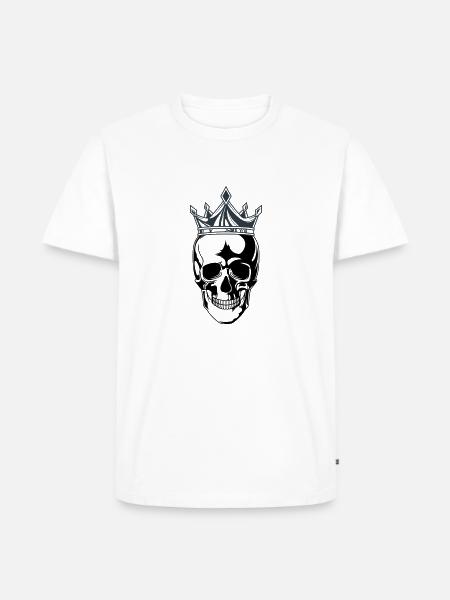 skull king krone - Männer Premium Bio T-Shirt - Weiß