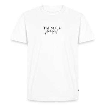 Dans la citation minimaliste pas parfaite avec la citation - T-shirt Premium bio Homme - blanc - Devant - Nico (187cm)
