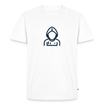 Hacker Icon - Men's Premium Organic T-Shirt - white - Front - Nico (187cm)
