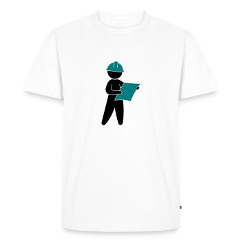 An engineer at a construction site - Men's Premium Organic T-Shirt - white - Front - Nico (187cm)