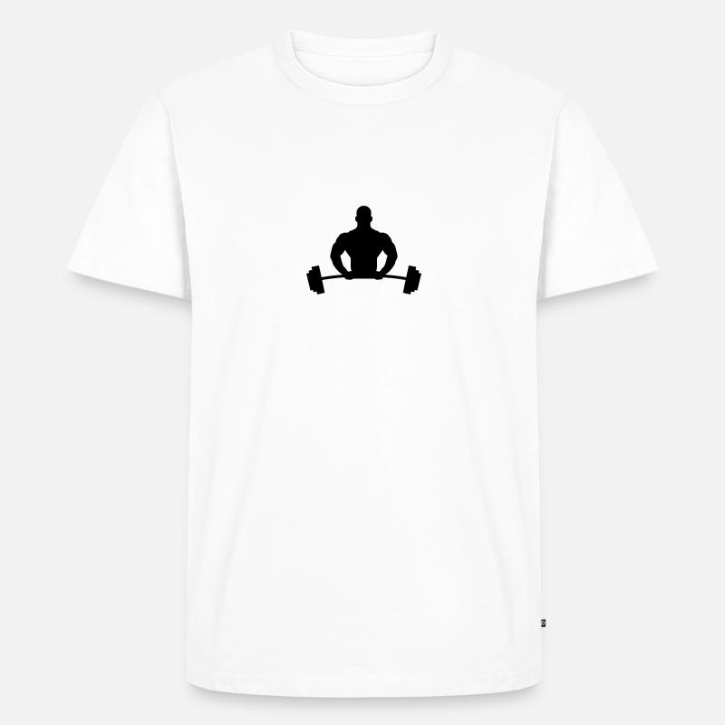 Bodybuilder Logo - T-shirt Premium bio Homme - blanc