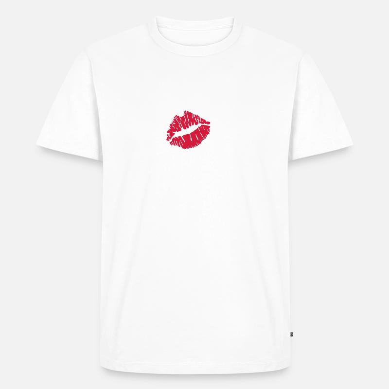 Lips - Men's Premium Organic T-Shirt - white