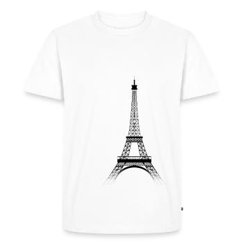 Tour Eiffel PARIS (black-transparence) - T-shirt Premium bio Homme - blanc - Devant - Nico (187cm)