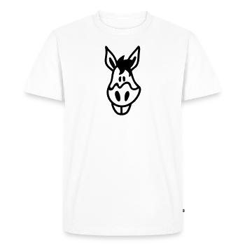 Fou âne - tête - Line - T-shirt Premium bio Homme - blanc - Devant - Nico (187cm)
