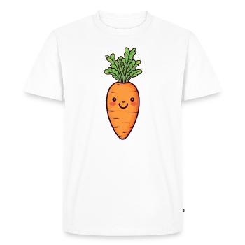 Kawaii Carrot - Cute Vegetable Design - Men's Premium Organic T-Shirt - white - Front - Nico (187cm)