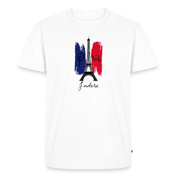 Paris J'adore - T-shirt Premium bio Homme - blanc - Devant - Nico (187cm)
