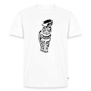 Domestic Cat - Cat - Men's Premium Organic T-Shirt - white - Front - Nico (187cm)