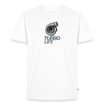 Turbo Life – Haut de vie rapide - T-shirt Premium bio Homme - blanc - Devant - Nico (187cm)