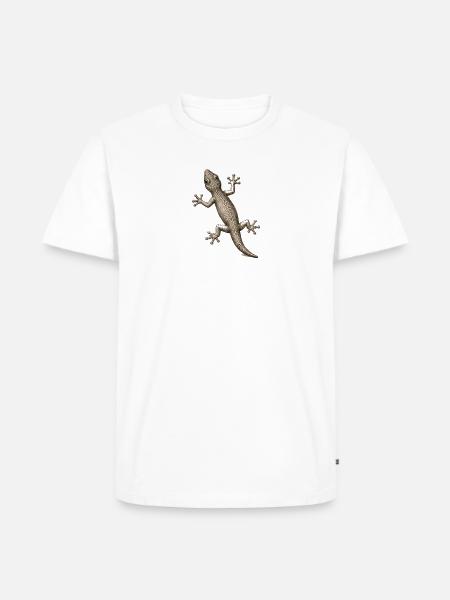 GEEKLEY – Bestiary – Gecko - Männer Premium Bio T-Shirt - Weiß