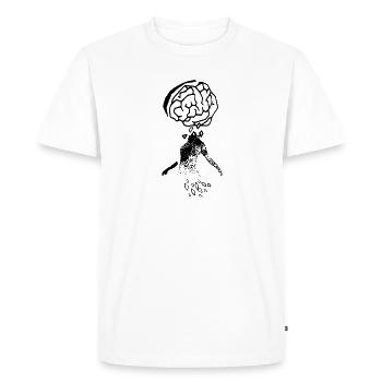 brain - Men's Premium Organic T-Shirt - white - Front - Nico (187cm)