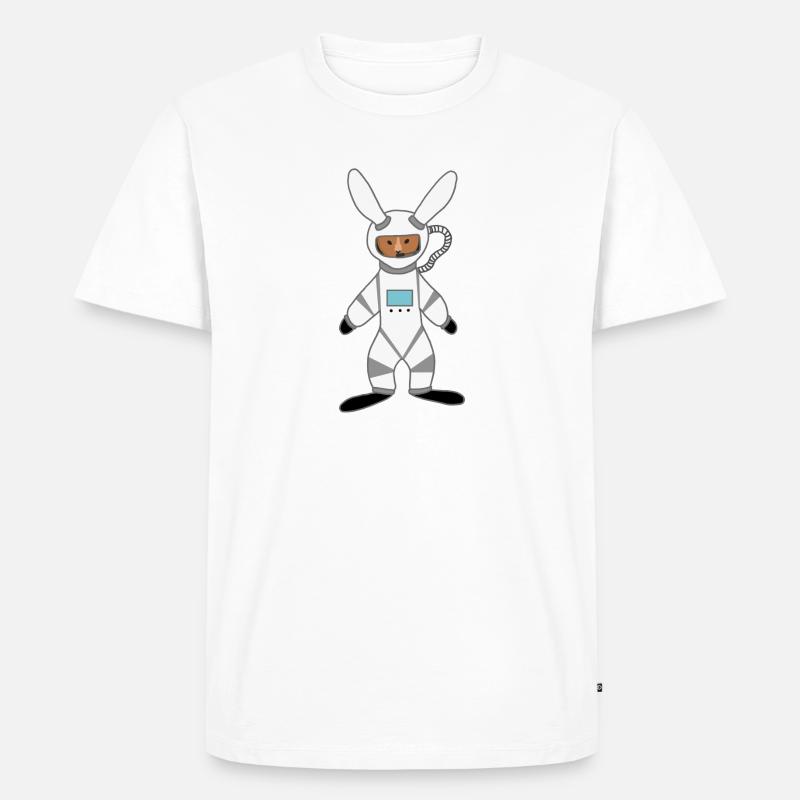 Hasenastronaut - Männer Premium Bio T-Shirt - Weiß