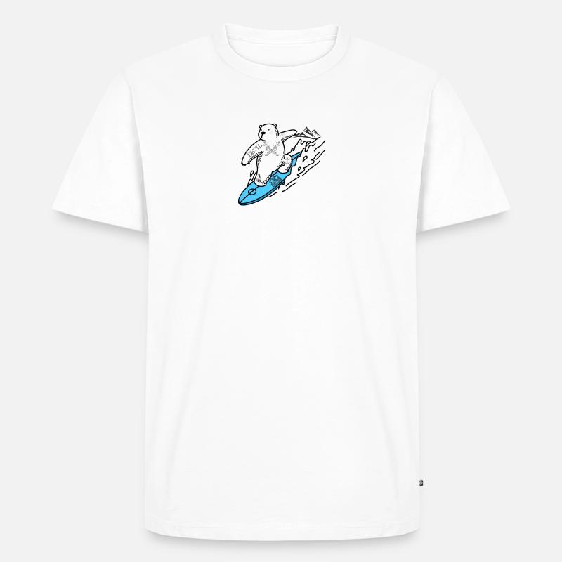 Surfbär - Männer Premium Bio T-Shirt - Weiß