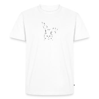 Lièvre | Mode de rue | minimal | Style urbain - T-shirt Premium bio Homme - blanc - Devant - Nico (187cm)
