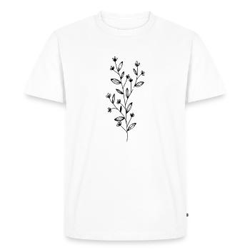 Branche branche feuille feuilles plante nature gui sapin - T-shirt Premium bio Homme - blanc - Devant - Nico (187cm)