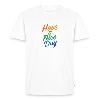Bonne journée - T-shirt Premium bio Homme - blanc - Devant - Nico (187cm)
