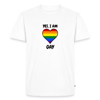 Yes, I Am Gay - Black - Men's Premium Organic T-Shirt - white - Front - Nico (187cm)