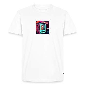 FOOD STALL FROM THE CYBERPUNK FUTURE, FUTURISTIC - Men's Premium Organic T-Shirt - white - Front - Nico (187cm)
