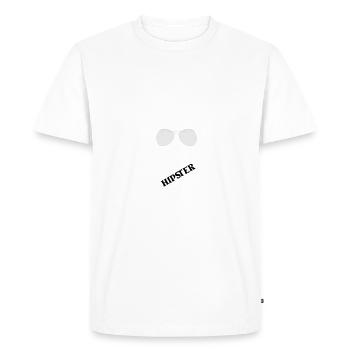 Illustration hipster avec barbe et lunettes de soleil - T-shirt Premium bio Homme - blanc - Devant - Nico (187cm)
