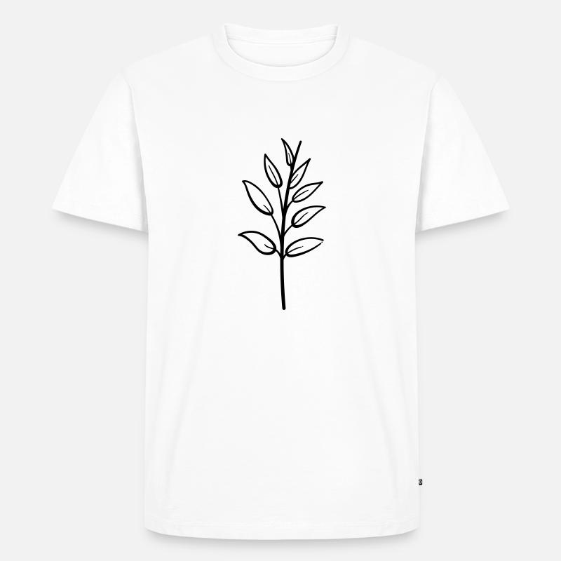 Abstrakte Botanisch Blume, Element - Männer Premium Bio T-Shirt - Weiß