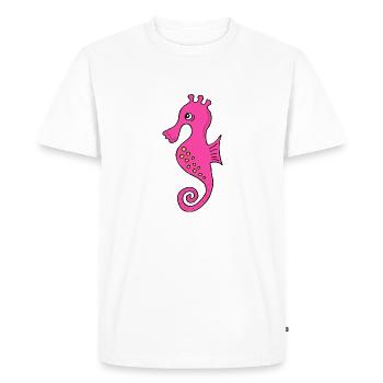 Cute Ocean Animals – Funny Cartoon Seahorse - Men's Premium Organic T-Shirt - white - Front - Nico (187cm)