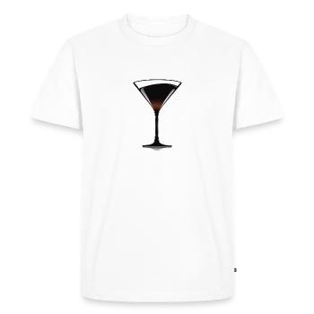 Black Martini Glass Silhouette Alcool - T-shirt Premium bio Homme - blanc - Devant - Nico (187cm)