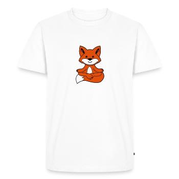 yoga renard 02 - T-shirt Premium bio Homme - blanc - Devant - Nico (187cm)