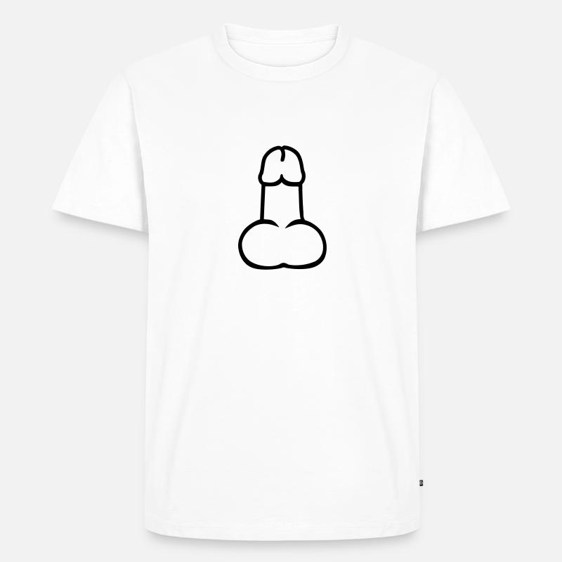 Penis - Männer Premium Bio T-Shirt - Weiß